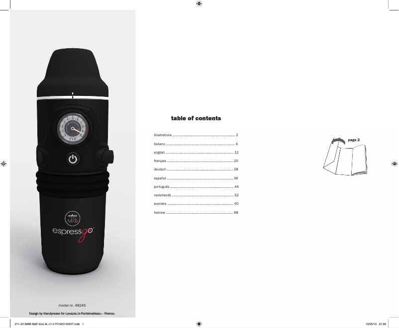 Image de la première page du manuel de l'appareil Espressgo