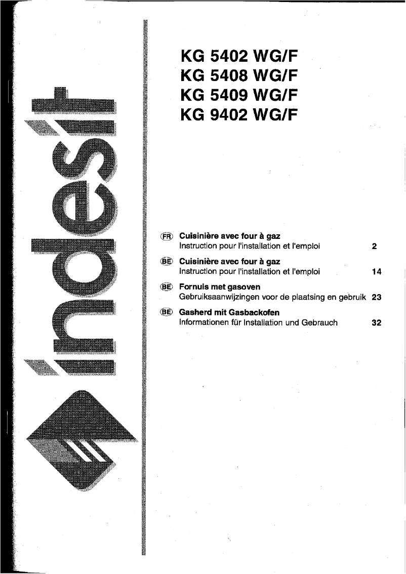 Page n°1 - Manuel utilisateur Indesit KG 5408 WG F