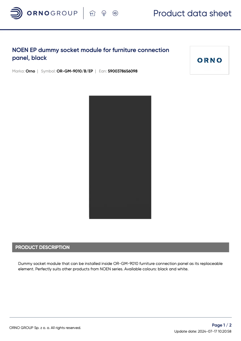 Image de la première page du manuel de l'appareil OR-GM-9010