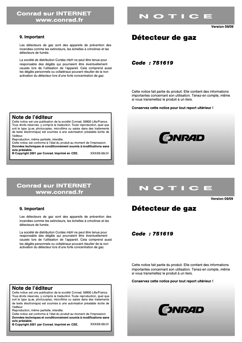 Page 1 de la notice Manuel utilisateur Cordes CC-3000