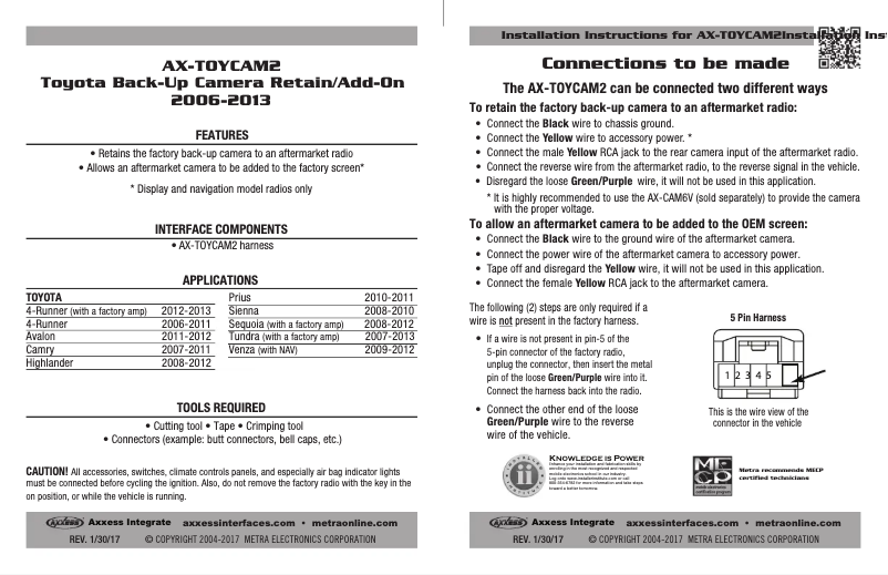 Page 1 de la notice Manuel utilisateur AXESS AX-TOYCAM2