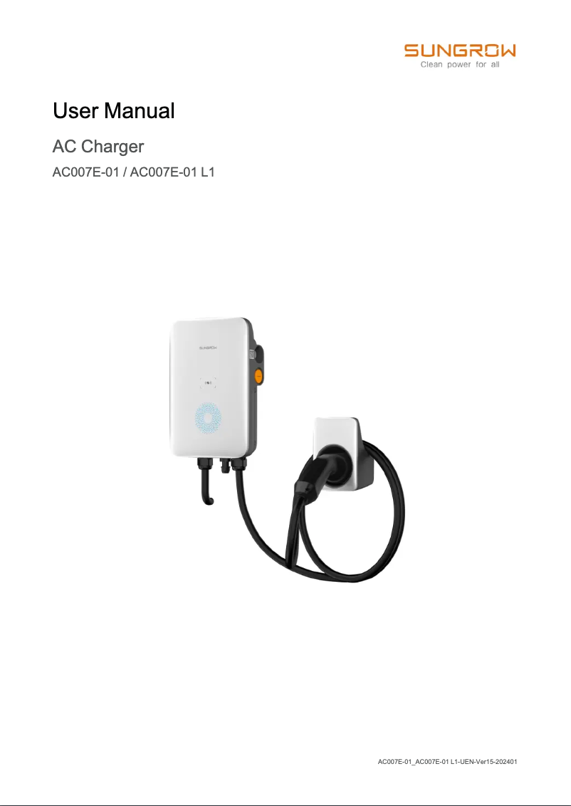 Page n°1 - Manuel utilisateur Sungrow AC011E-01 L1