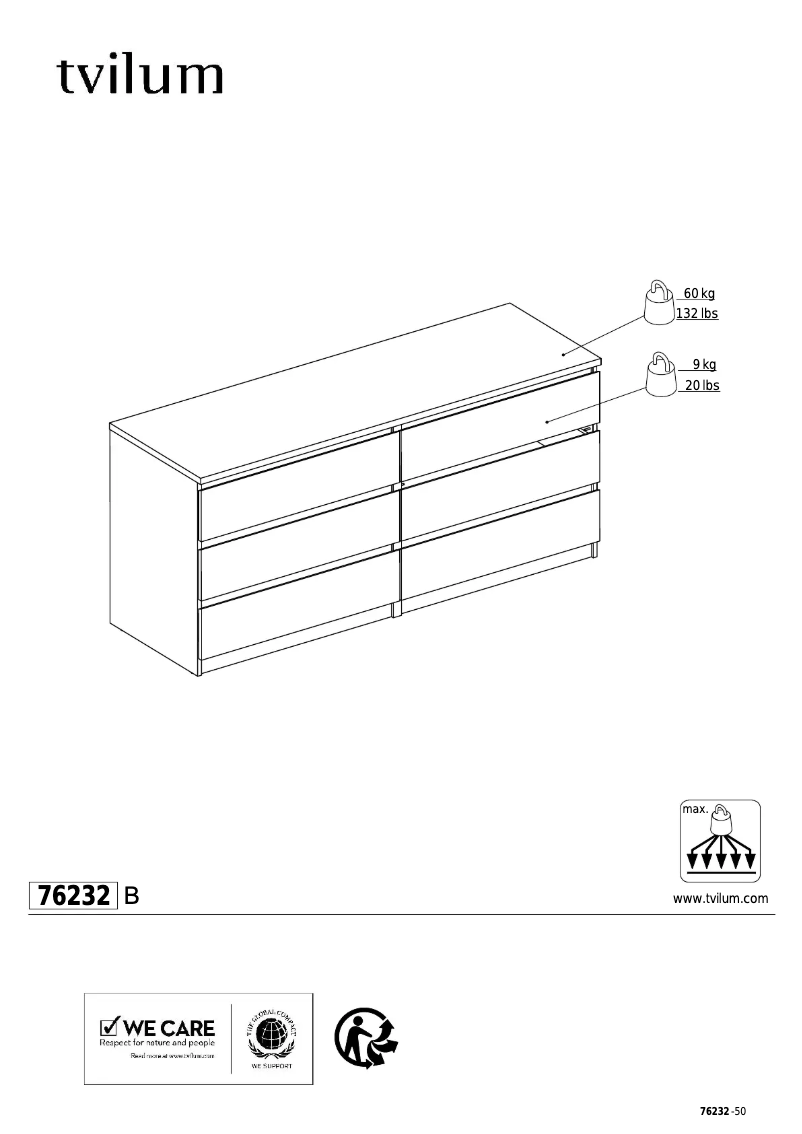 Page 1 de la notice Manuel utilisateur Tvilum 76232