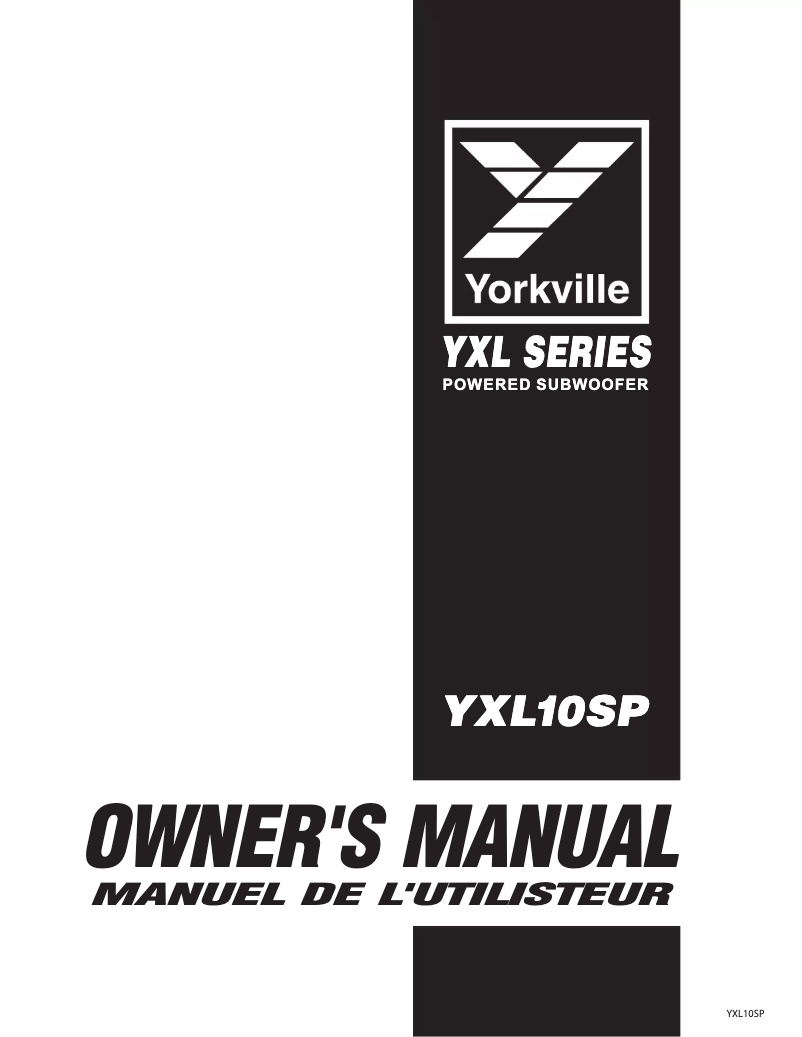 Page n°1 - Manuel utilisateur Yorkville YXL10SP