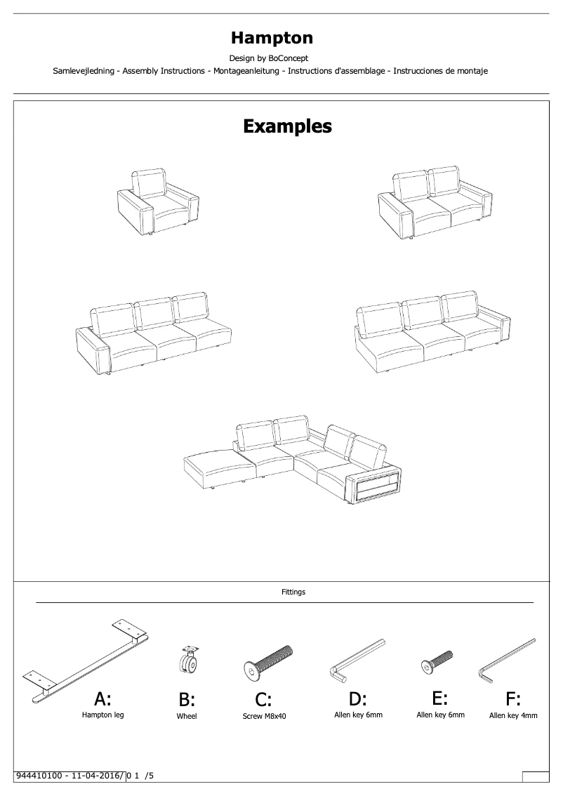 Image de la première page du manuel de l'appareil Hampton