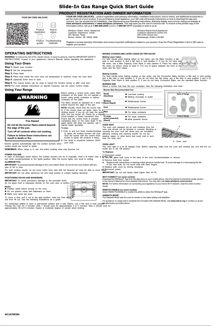 Page 1 de la notice Guide de démarrage rapide Whirlpool WEG750H0HW