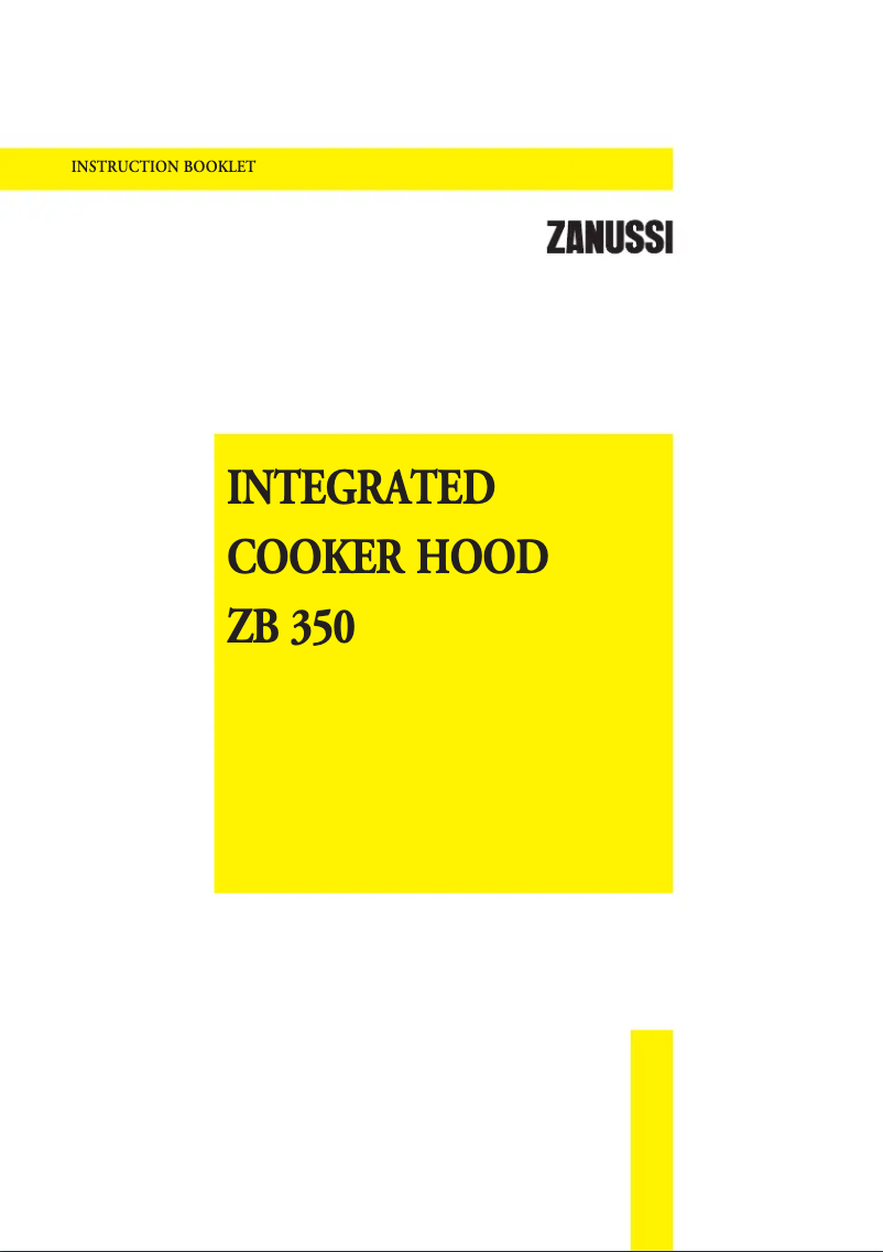Page n°1 - Manuel utilisateur Zanussi ZB350SV