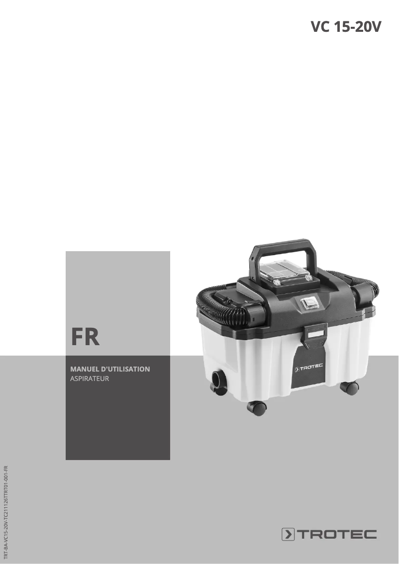 Page n°1 - Manuel utilisateur Trotec VC 15-20V