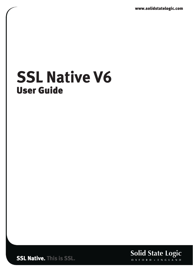Page n°1 - Manuel utilisateur Solid State Logic Native Essentials
