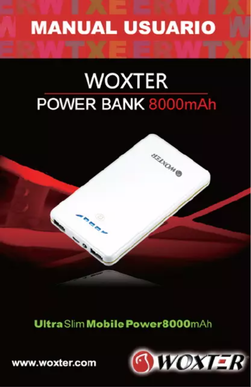 Page 1 de la notice Manuel utilisateur Woxter Power Bank 8000
