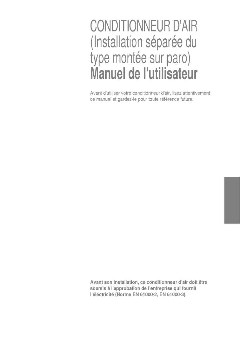Page 1 de la notice Manuel utilisateur LG AS-C246TLM0