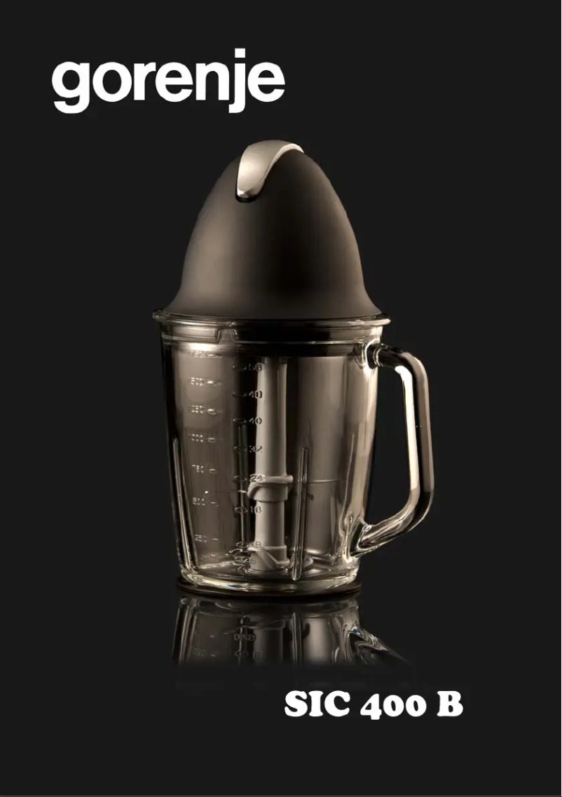 Page n°1 - Manuel utilisateur Gorenje SIC400B