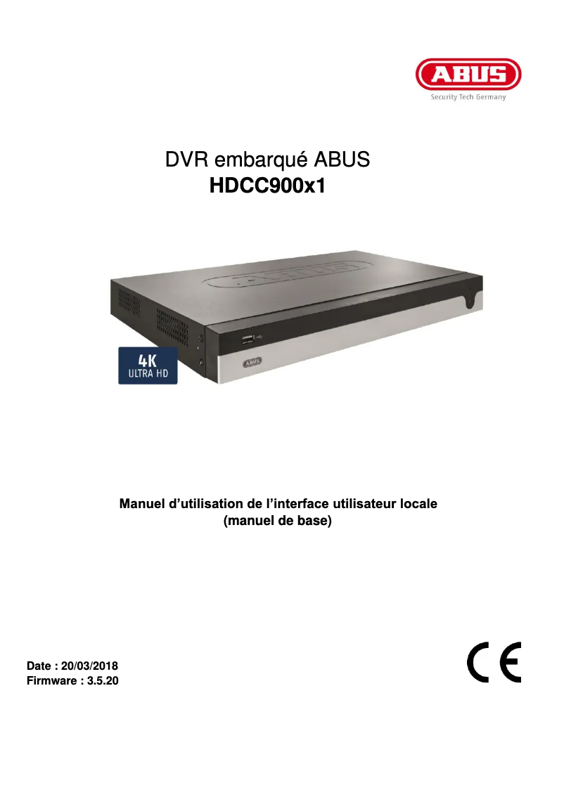 Page 1 de la notice Manuel utilisateur Abus HDCC90021