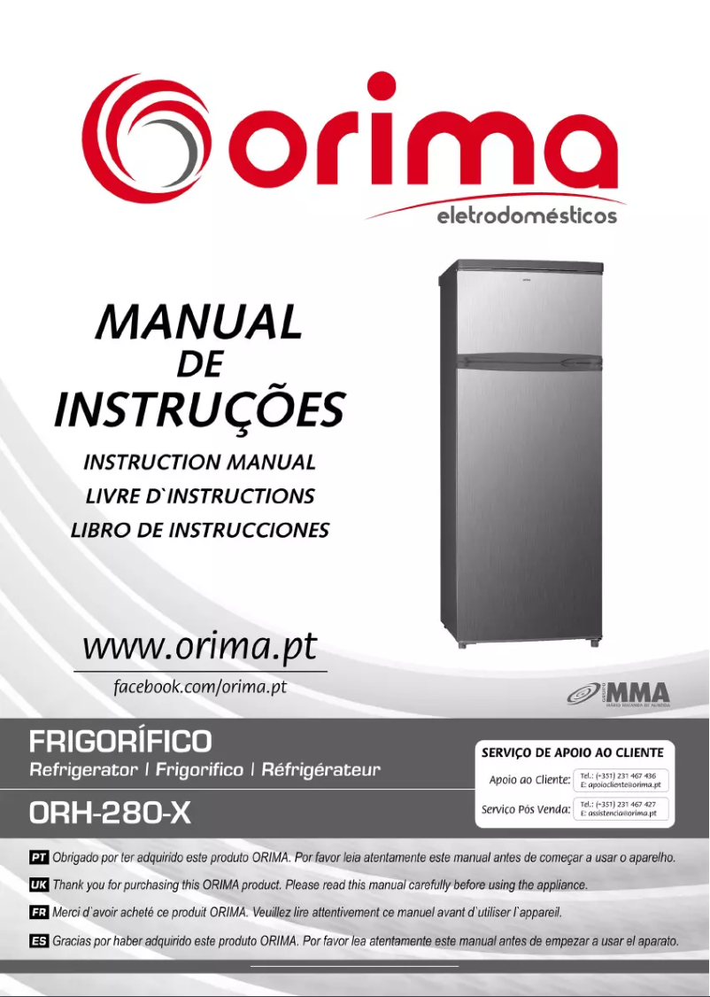 Page n°1 - Manuel utilisateur Orima ORH 280 X