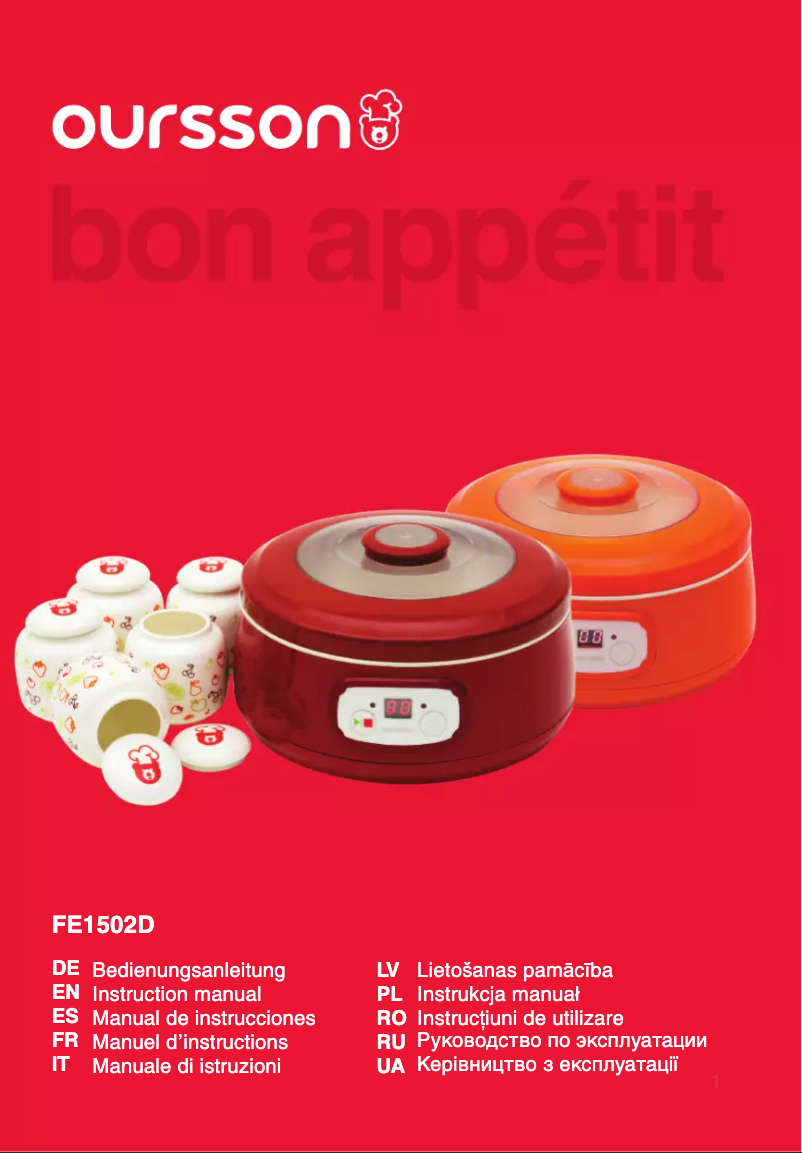 Page n°1 - Manuel utilisateur Oursson FE1502D