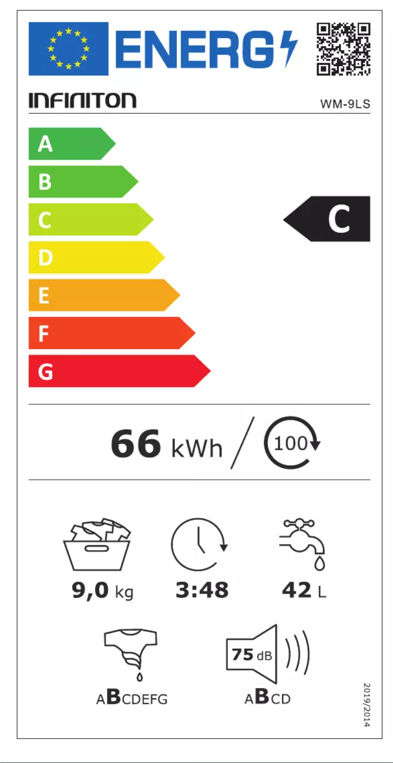 Page 1 de la notice Manuel utilisateur Infiniton WM-9LS