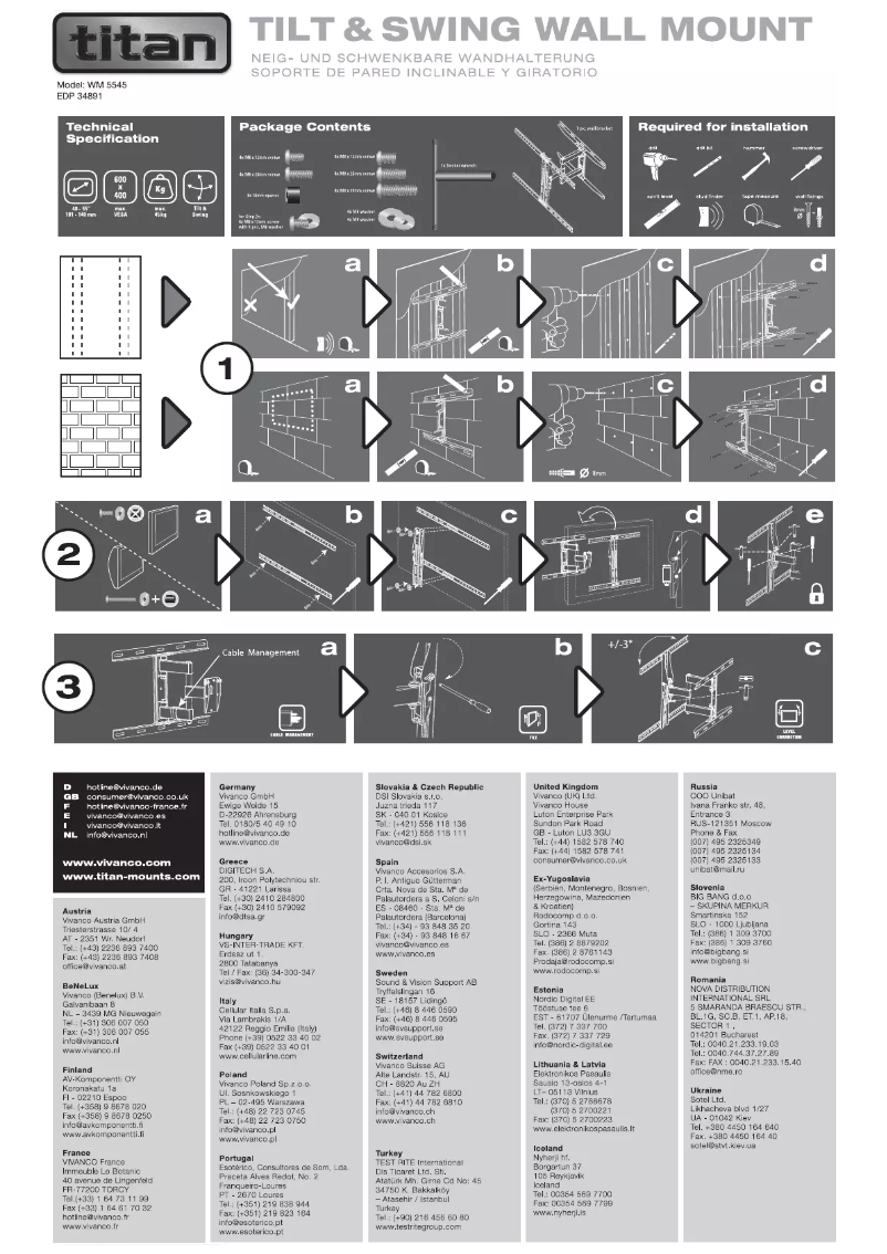 Page 1 de la notice Manuel utilisateur Titan WM 5545
