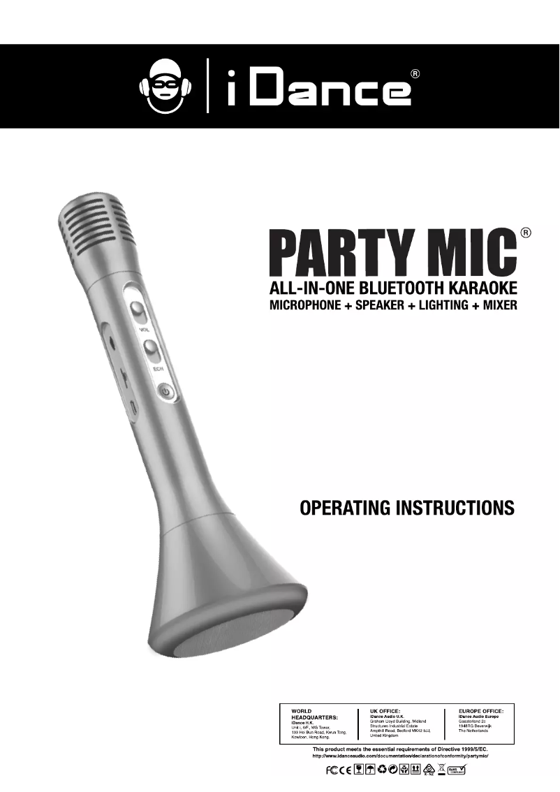 Page n°1 - Manuel utilisateur iDance PM 10