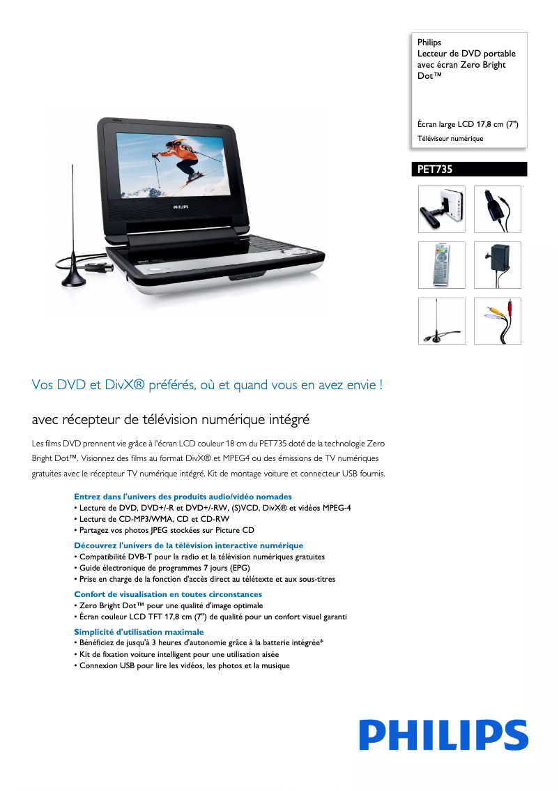 Image de la première page du manuel de l'appareil PET735