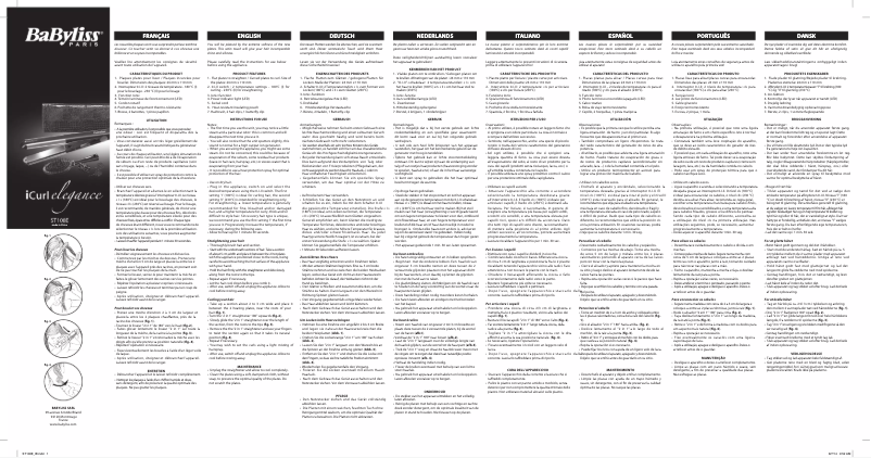 Image de la première page du manuel de l'appareil iCurl Ellegance ST108E