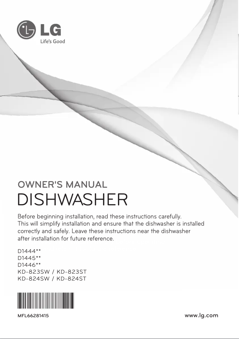 Page 1 de la notice Manuel utilisateur LG D1444SF