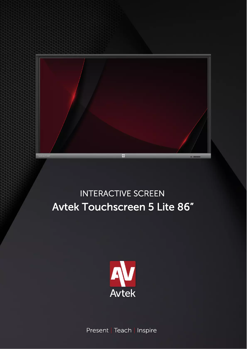 Page 1 de la notice Manuel utilisateur Avtek 5 Lite 86”