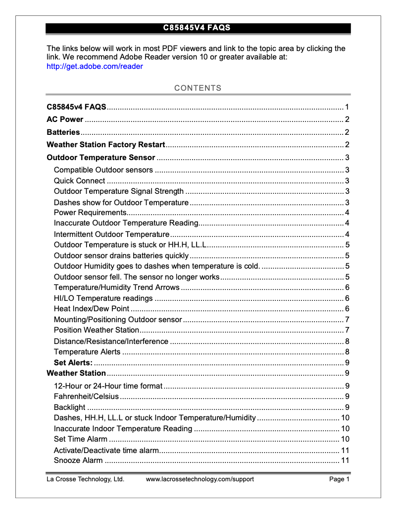 Image de la première page du manuel de l'appareil C85845V4
