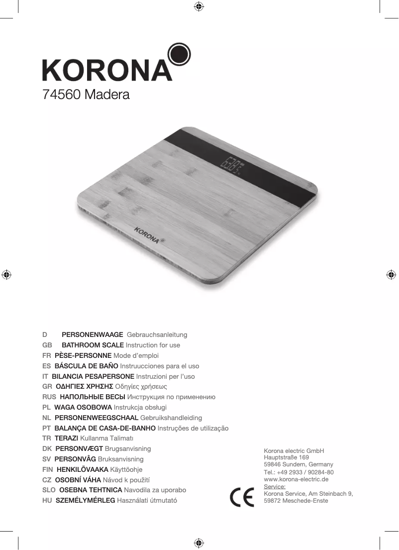 Page n°1 - Manuel utilisateur Korona Madera 74560