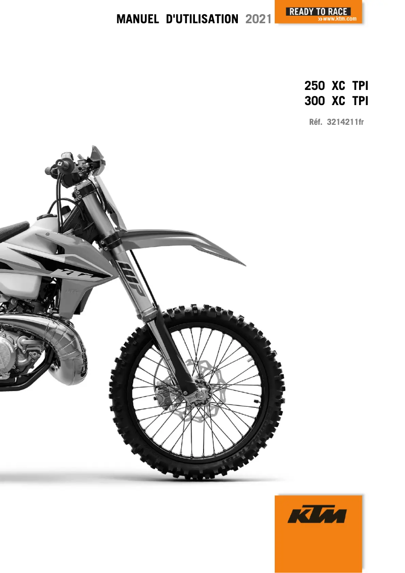 Page 1 de la notice Manuel utilisateur KTM 250 XC TPI (2021)