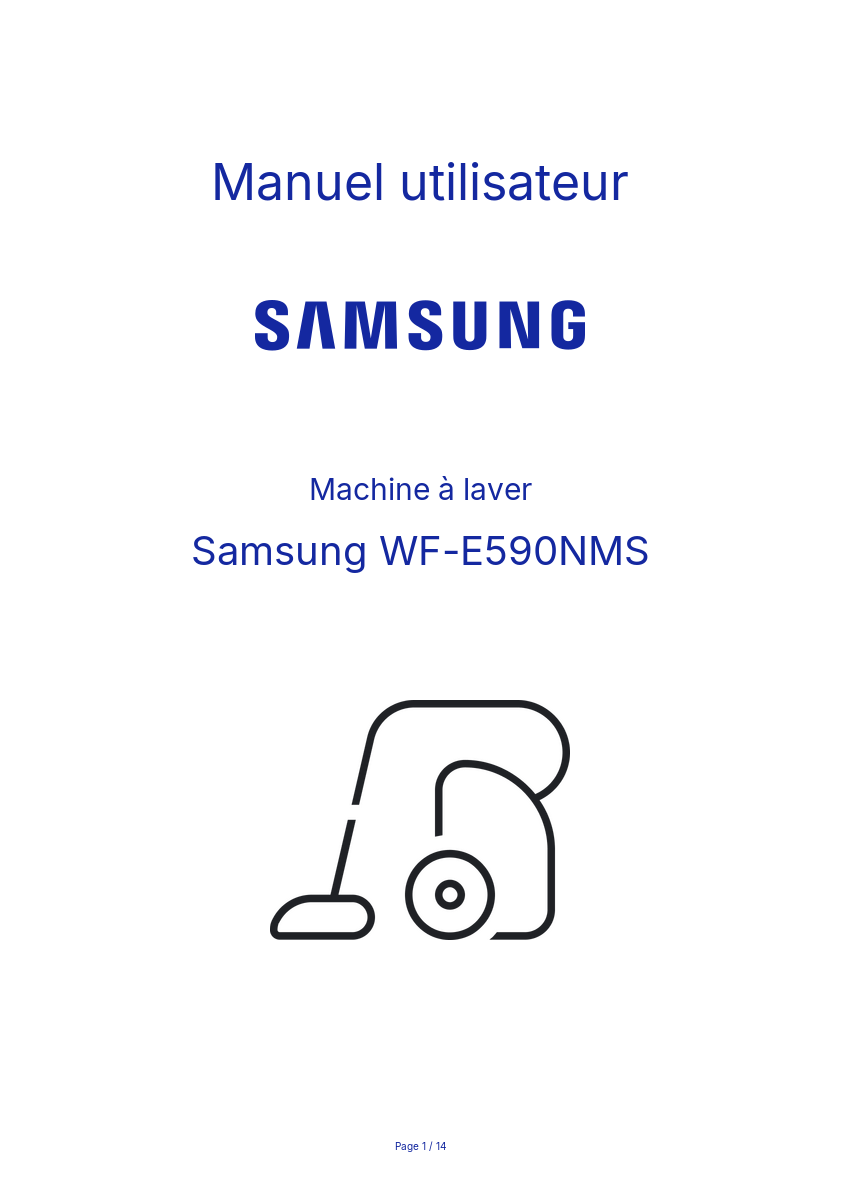 Page n°1 - Manuel utilisateur Samsung WF-E590NMS