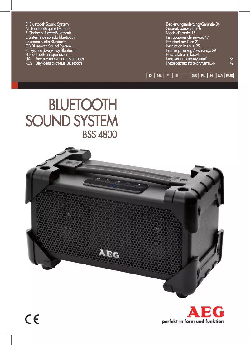 Page 1 de la notice Manuel utilisateur AEG BSS 4800