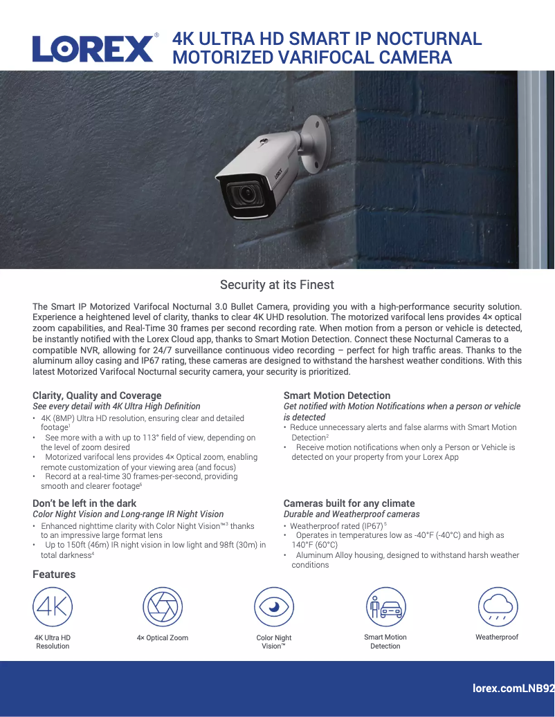 Page n°1 - Fiche technique Lorex LNB9292