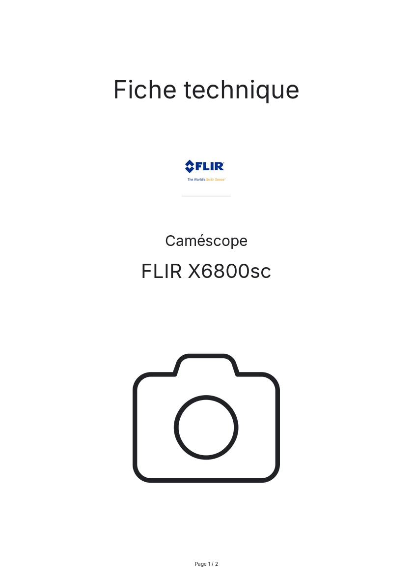 Page n°1 - Fiche technique FLIR X6800sc