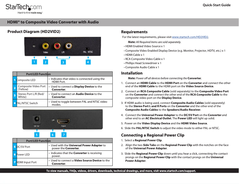 Página 1 del manual Manual de usuario StarTech.com HD2VID2