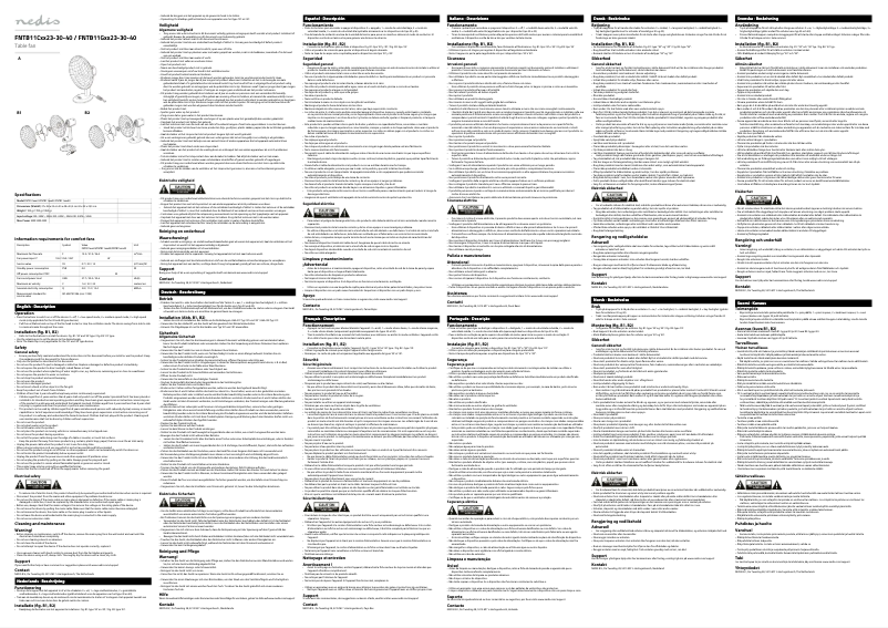 Página 1 del manual Manual de usuario Nedis FNTB11CBK40