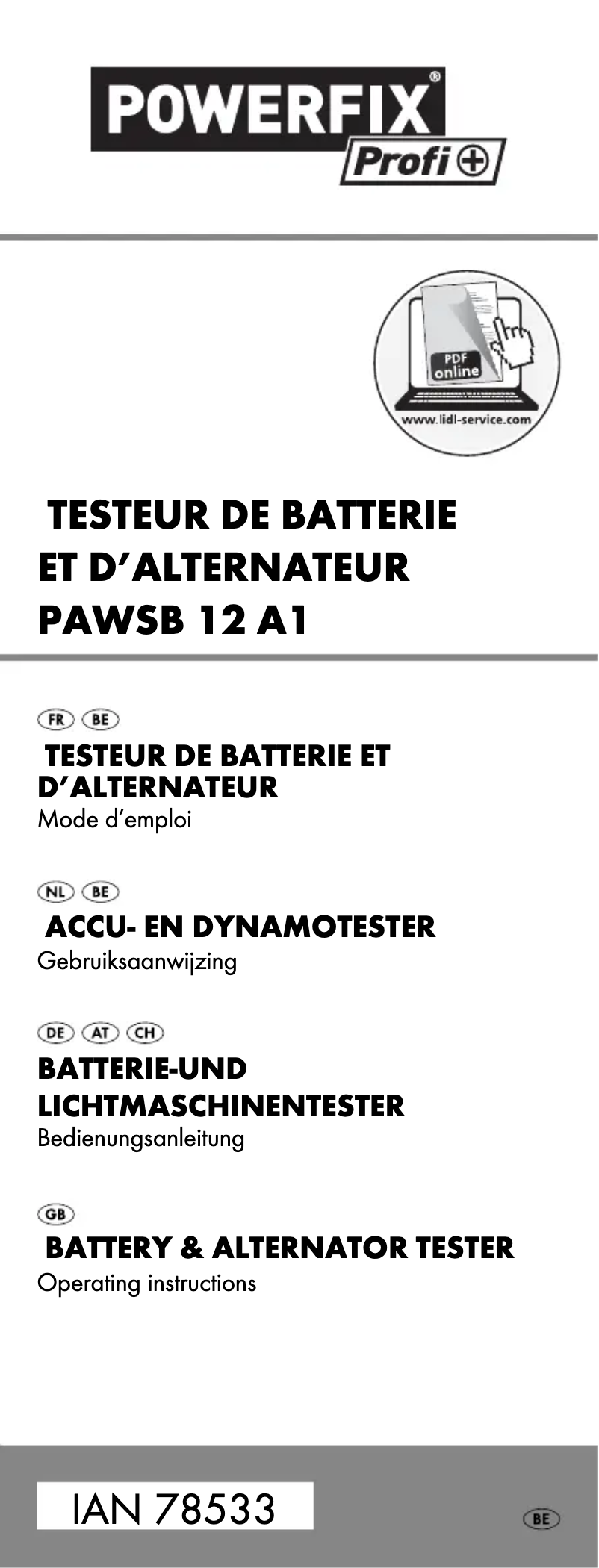 Page n°1 - Manuel utilisateur Powerfix PAWS 3 A1