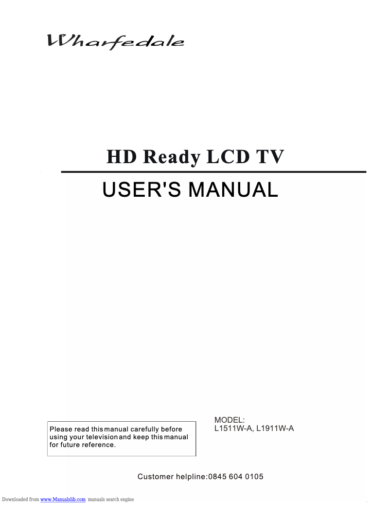 Page 1 de la notice Manuel utilisateur Wharfedale L1511W-A