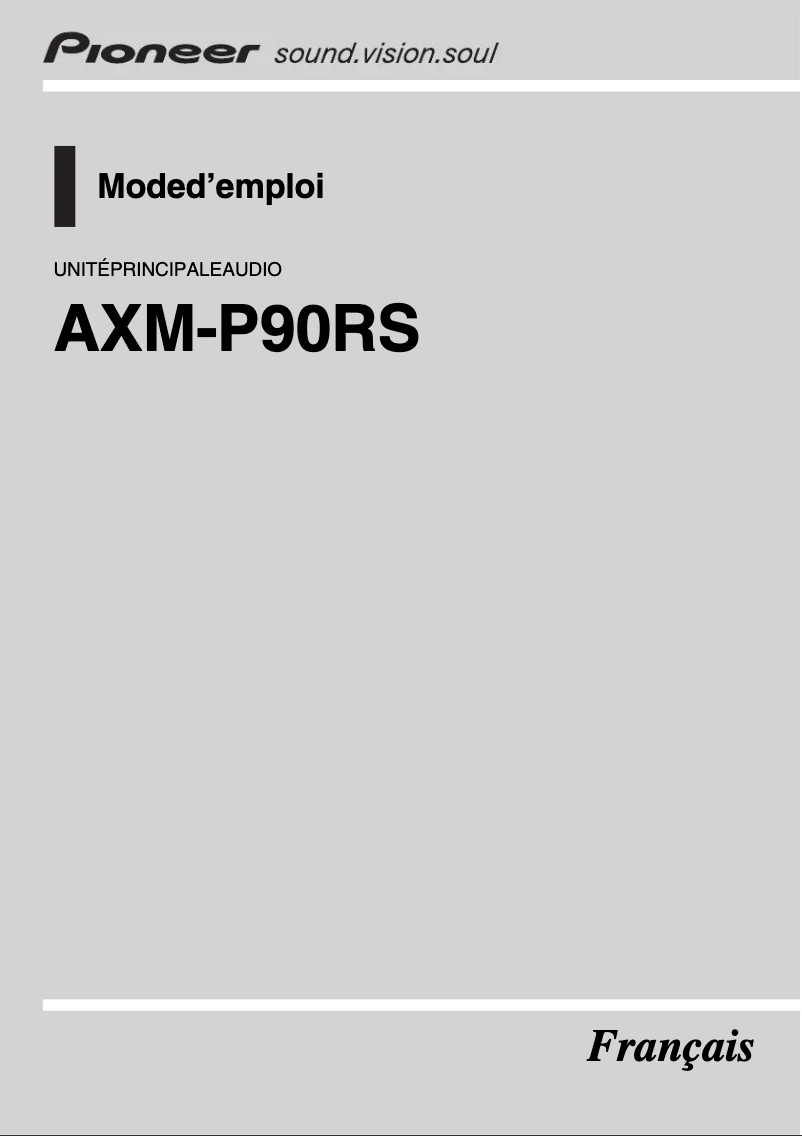 Page n°1 - Manuel utilisateur Pioneer AXM-P90RS