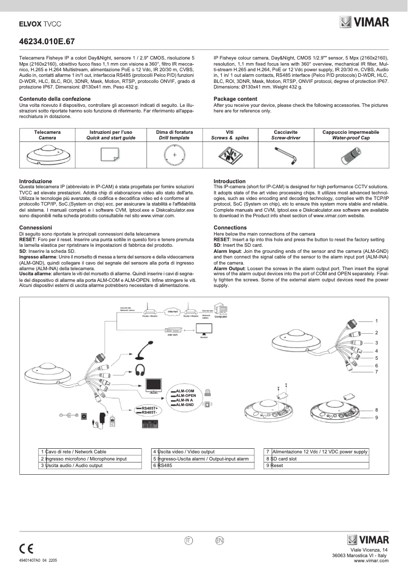 Page n°1 - Instructions / montage Vimar ELVOX 46234.010E.67