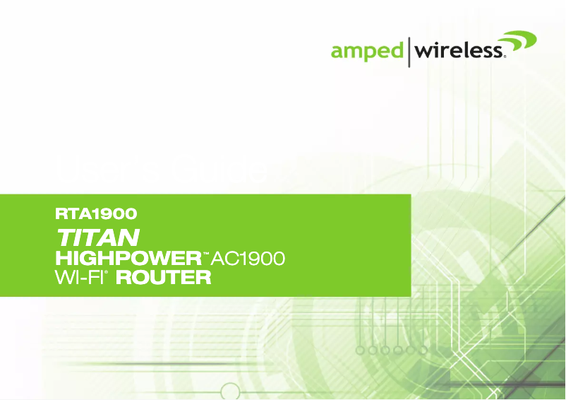 Page 1 de la notice Manuel utilisateur Amped Wireless RTA1900