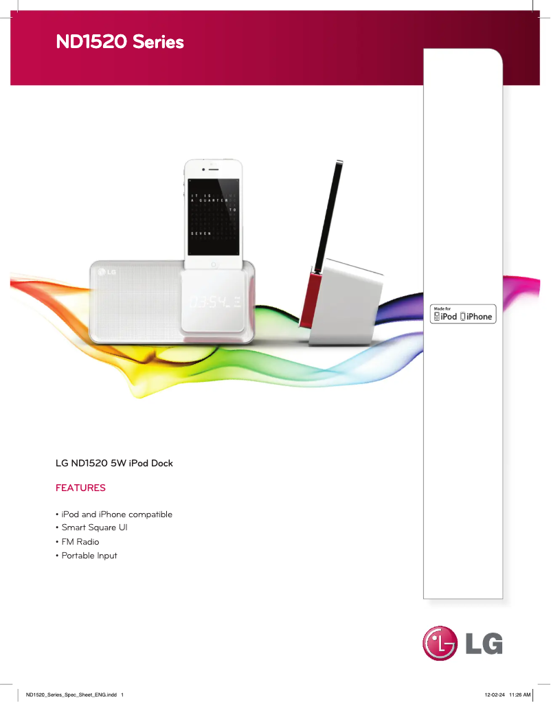 Page n°1 - Fiche technique LG ND1520