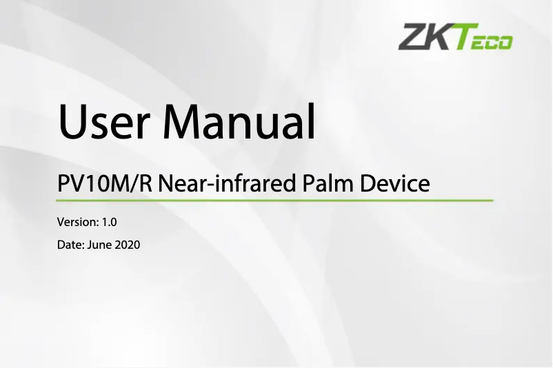 Image de la première page du manuel de l'appareil PV10R