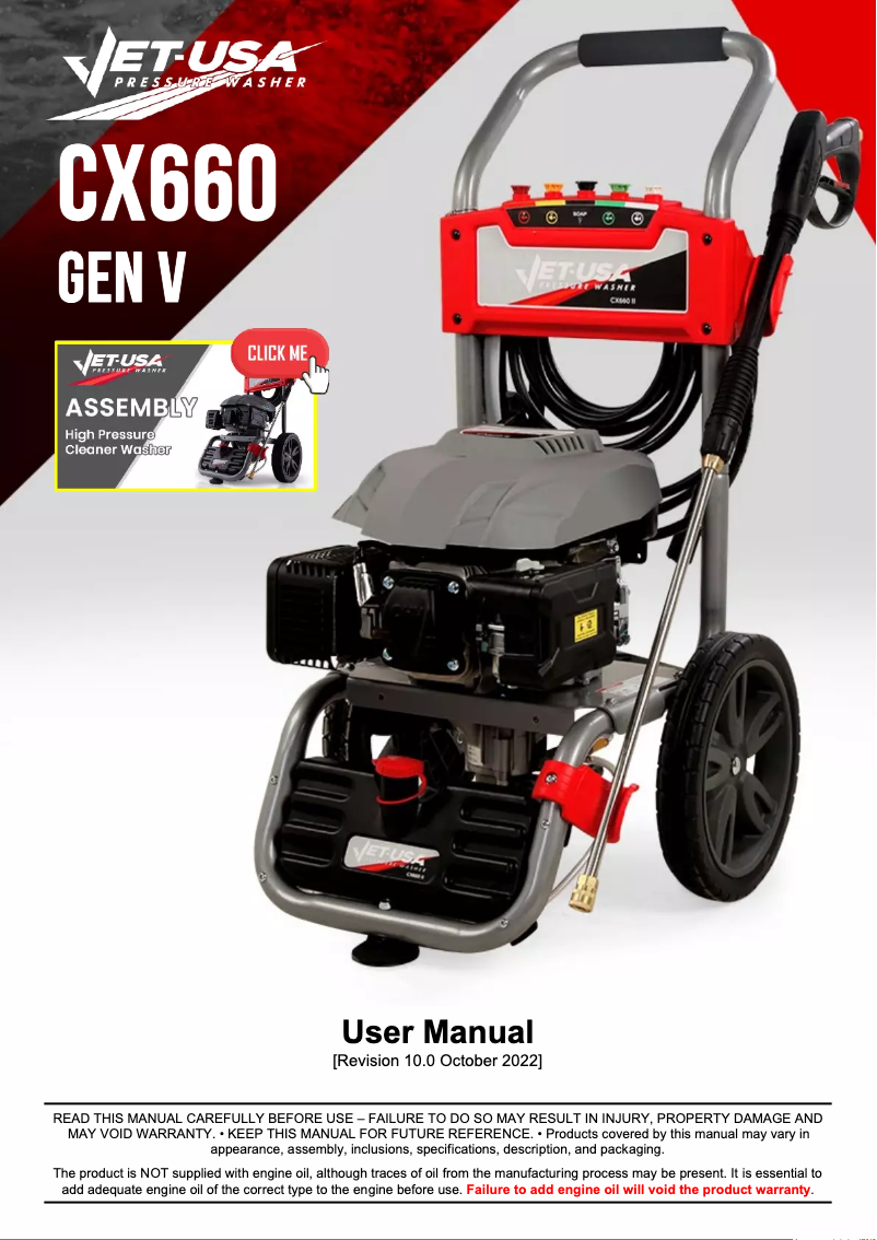 Page n°1 - Manuel utilisateur Jet-USA CX660 Gen V