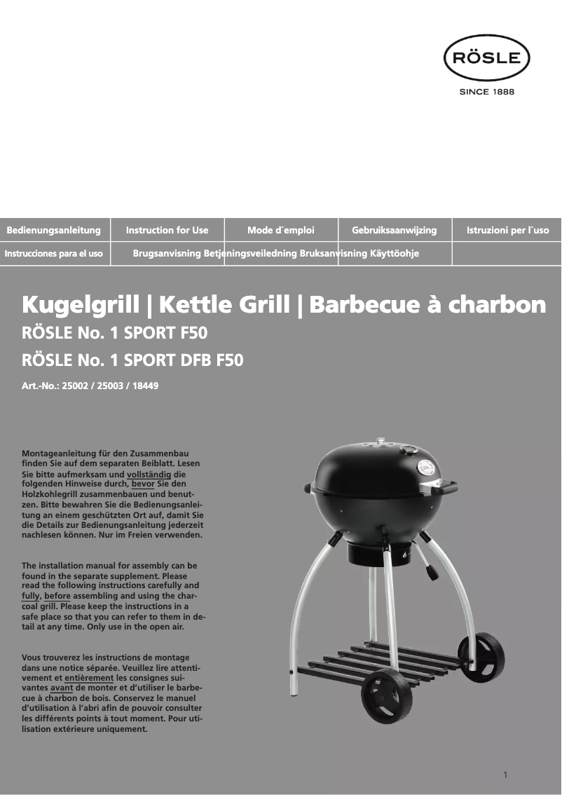 Imagen de la primera página del manual del dispositivo No.1 Sport F50