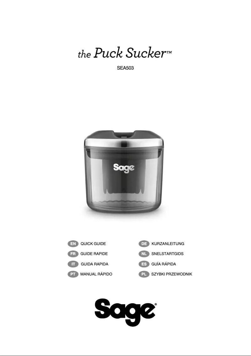 Page n°1 - Manuel utilisateur Sage the Puck Sucker SEA503