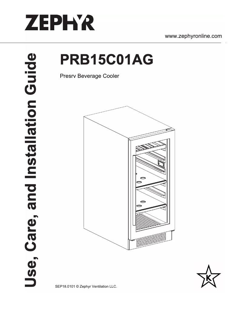Image de la première page du manuel de l'appareil PRB15C01AG