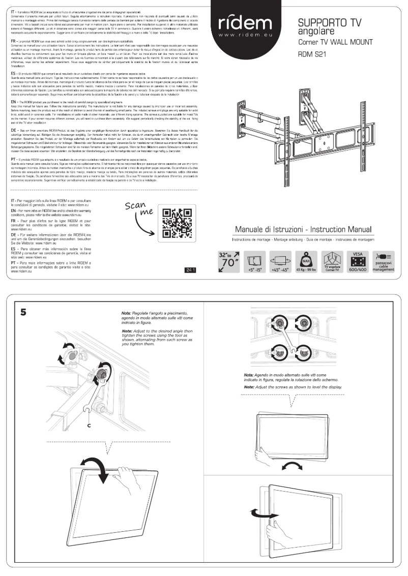 Page 1 de la notice Manuel utilisateur Ridem RDM S21