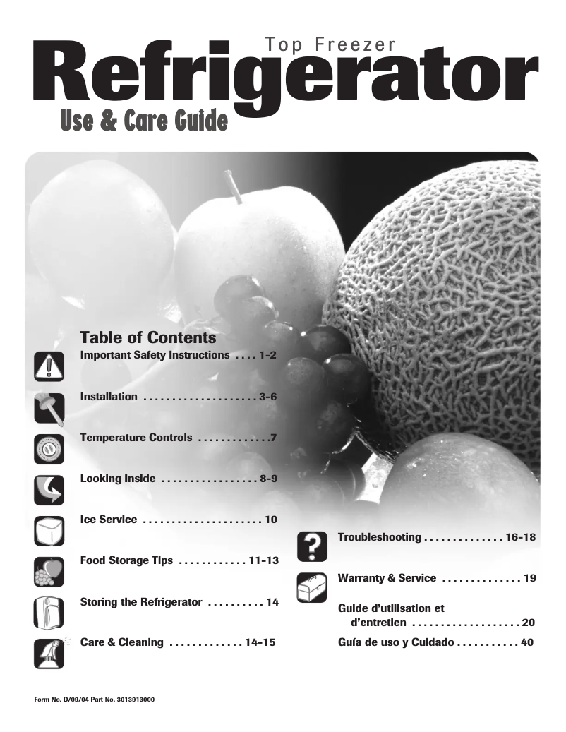 Page 1 de la notice Manuel utilisateur Whirlpool ATB1832ARQ