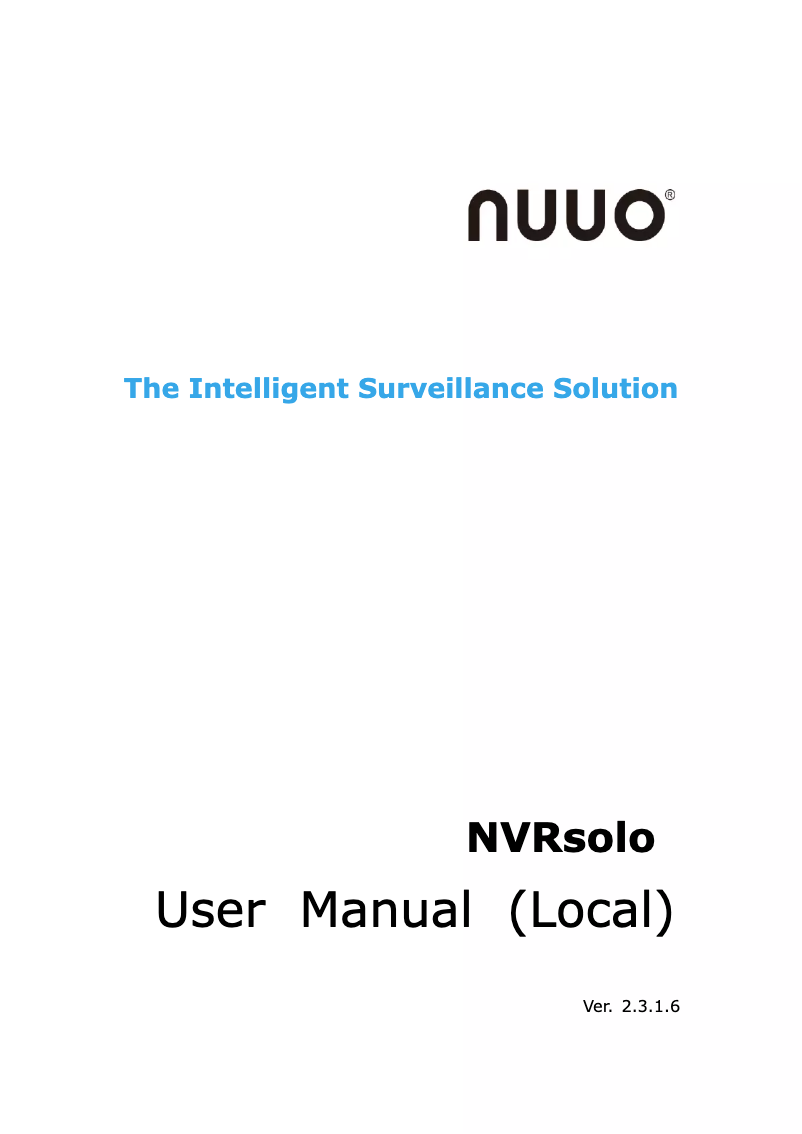 Page n°1 - Manuel utilisateur NUUO NVRsolo NS-2080