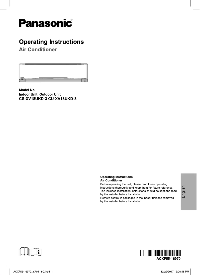 Página 1 del manual Manual de usuario Panasonic CS-XV18UKD-3